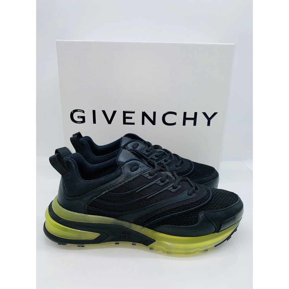 GIVENCHY Men's GIV 1 Leather and Mesh Sneakers Black EUR 43.5 / US 10.5 - Picture 6 of 11